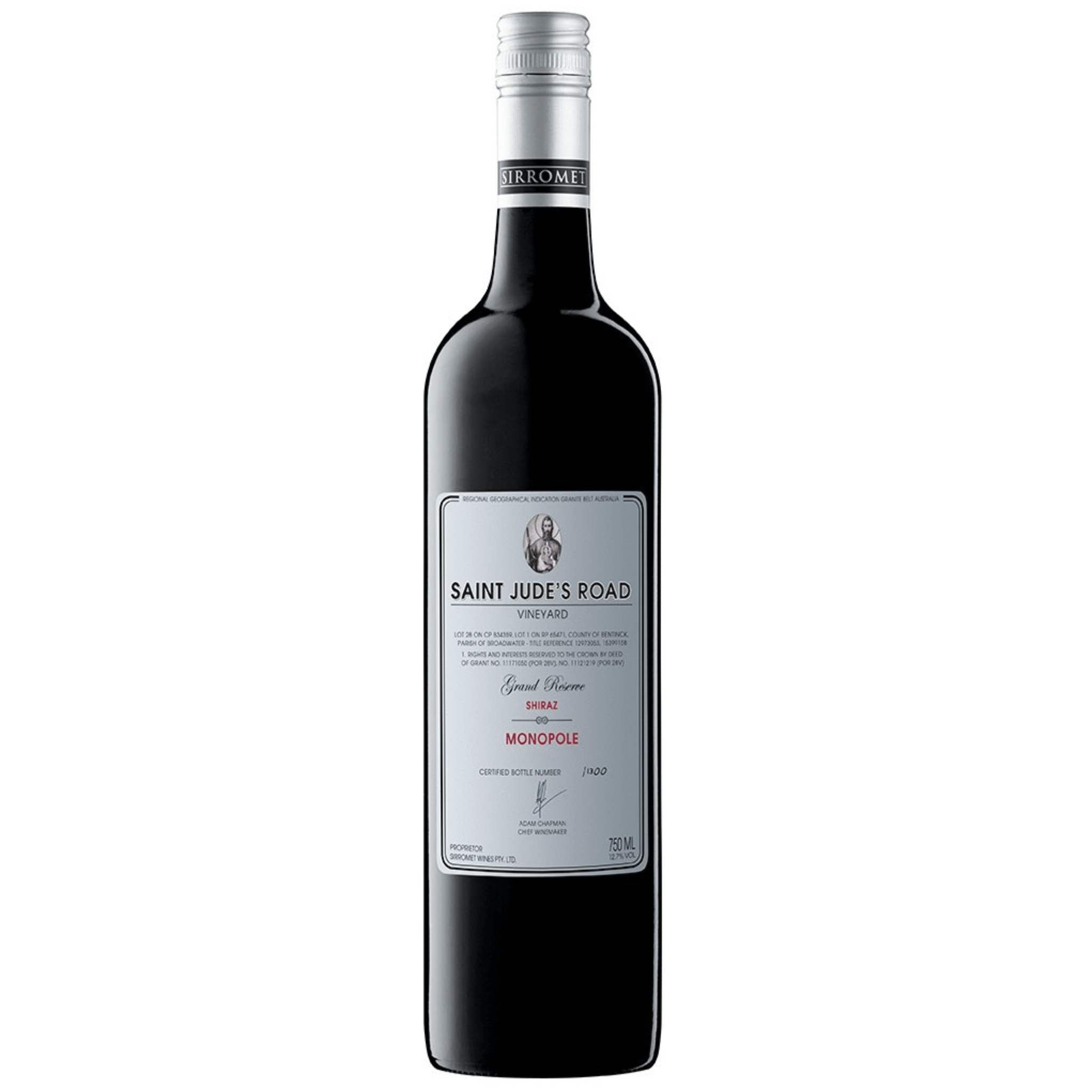 2012 Saint Jude’s Road Grand Reserve Shiraz Monopole - Sirromet