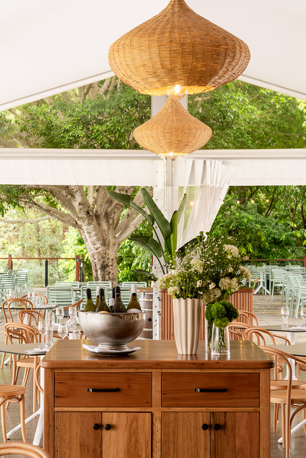 Looking out to the deck from Tuscan terrace