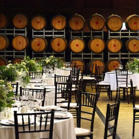 Barrel room set up for a coporate function