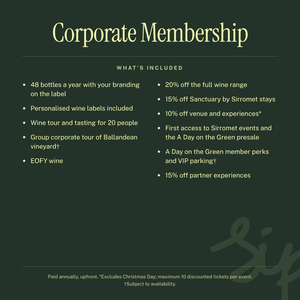 A list of inclusions with the Sip Collective corporate membership tier