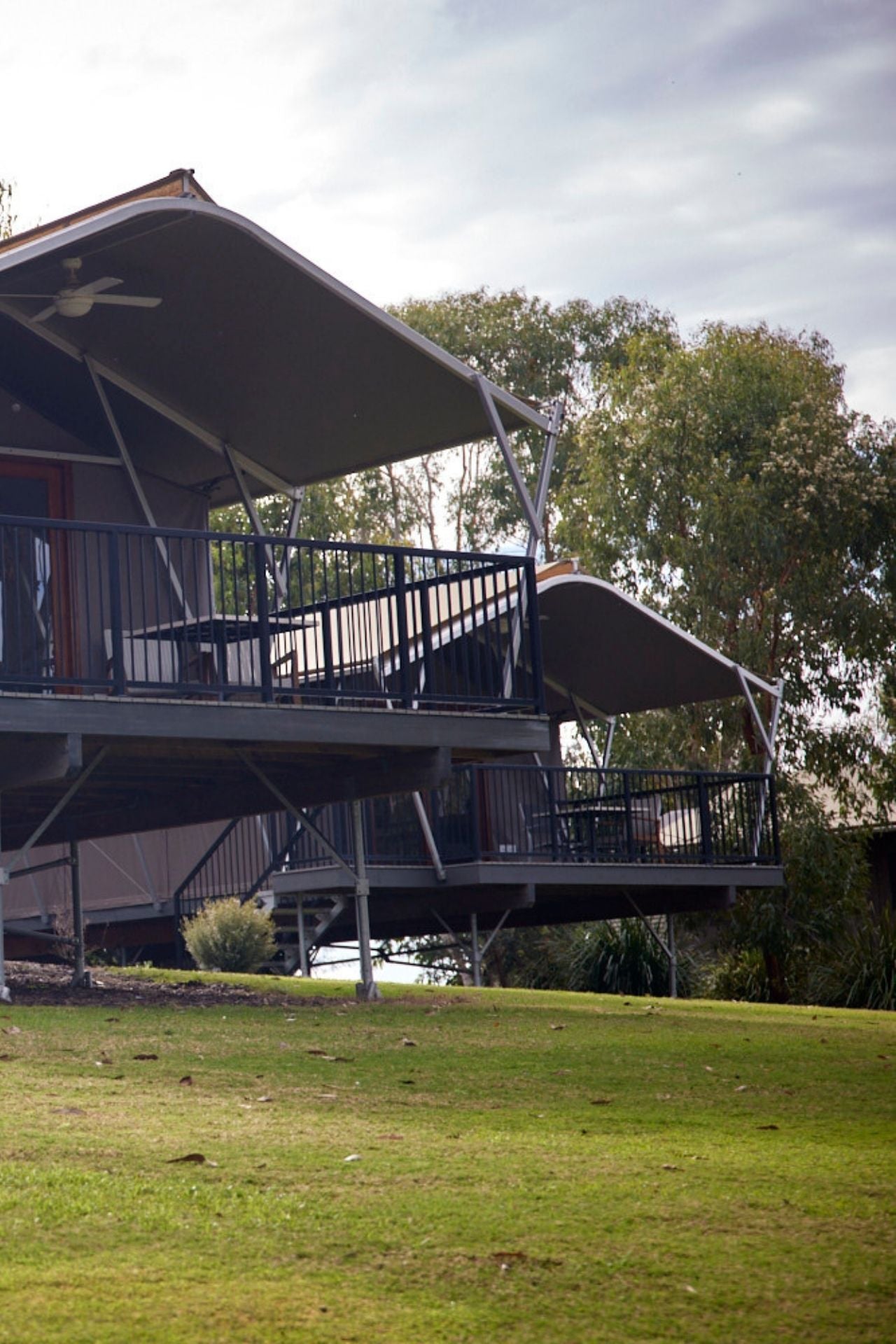 Outside view of two premium pavilions