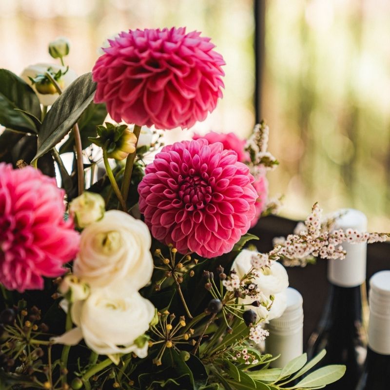 Bouquet of flowers pink and white
